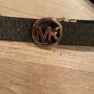 NWOT Women’s Michael Kors Gold Brown Black Reversible Belt Capsule Sz L